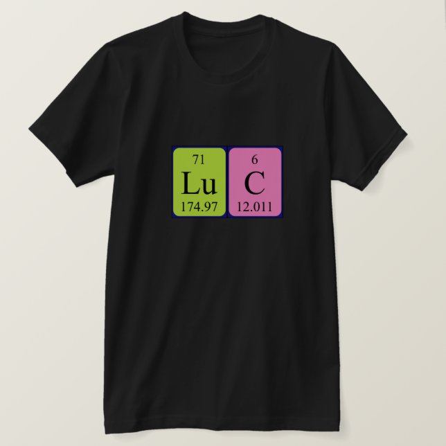 Luc periodic table name shirt (Design Front)