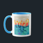 Luca | Above and Below with Alberto & Luca Mug<br><div class="desc">Sea monster Alberto points to the town above the sea with Luca,  as the name "Luca" exists in both places with a different appearance.</div>
