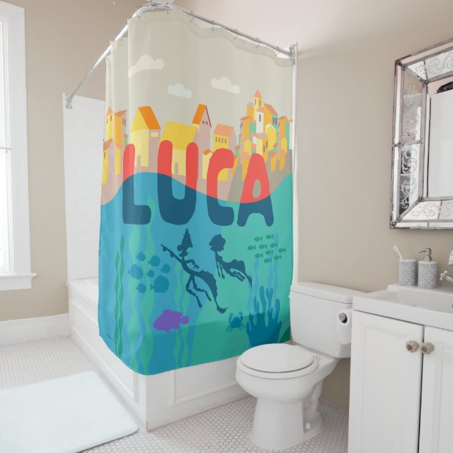 Luca | Above and Below with Alberto & Luca Shower Curtain (In Situ)