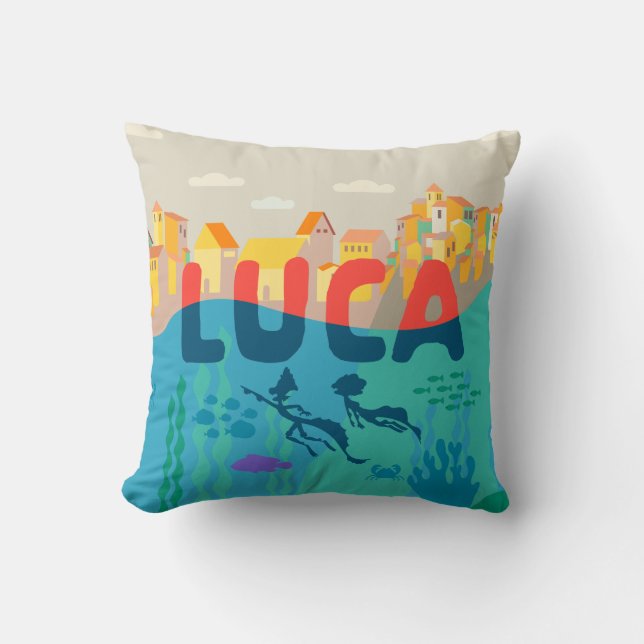 Luca | Above and Below with Alberto & Luca Throw Pillow (Front)