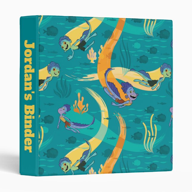 Luca | Alberto & Luca Swim With Fish Pattern 3 Ring Binder (Front/Spine)