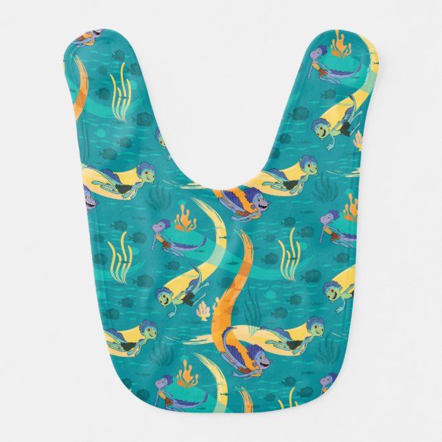 Luca | Alberto & Luca Swim With Fish Pattern Baby Bib (Front)
