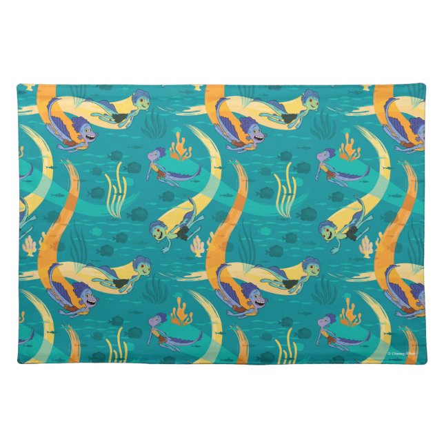 Luca | Alberto & Luca Swim With Fish Pattern Cloth Placemat (Front)