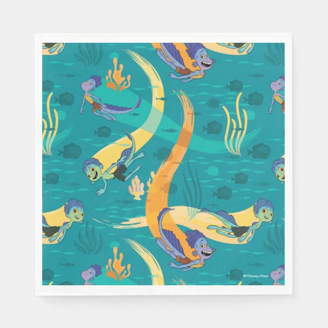Luca | Alberto & Luca Swim With Fish Pattern Napkins (Front)