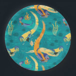 Luca | Alberto & Luca Swim With Fish Pattern Paper Plates<br><div class="desc">Sea monsters Alberto and Luca swim about under the sea with colorful waves in this fun ocean pattern.</div>