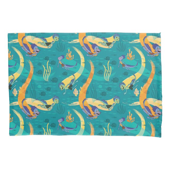 Luca | Alberto & Luca Swim With Fish Pattern Pillow Case (Front)