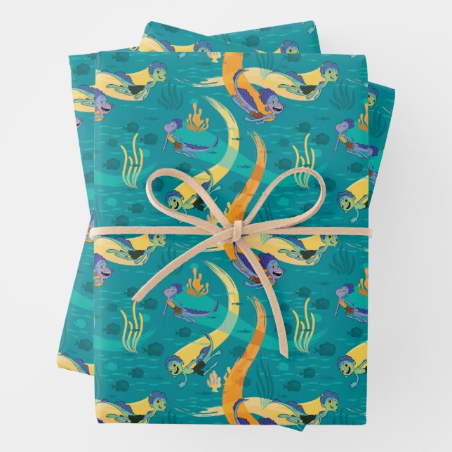 Luca | Alberto & Luca Swim With Fish Pattern Wrapping Paper Sheets (In situ)