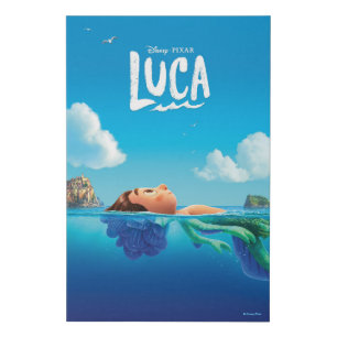 Luca   Human & Sea Monster Luca Theatrical Poster Faux Canvas Print