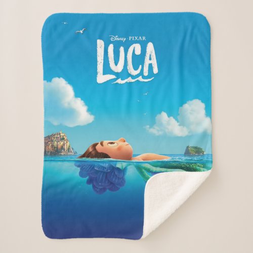Luca  Human  Sea Monster Luca Theatrical Poster Sherpa Blanket