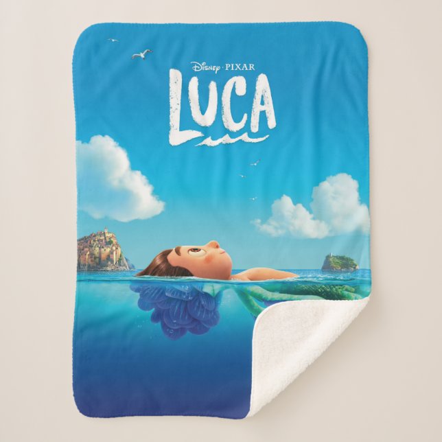 Luca | Human & Sea Monster Luca Theatrical Poster Sherpa Blanket (Front)