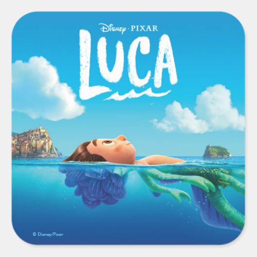 Luca  Human  Sea Monster Luca Theatrical Poster Square Sticker