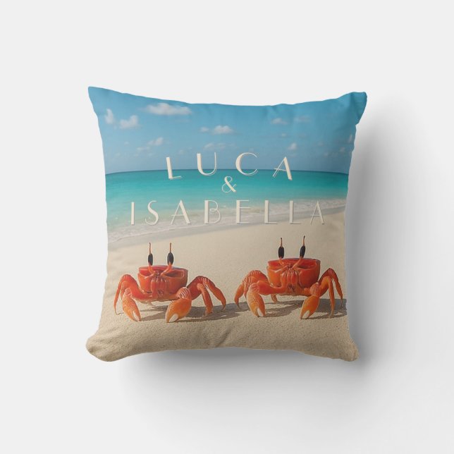 Luca & Isabella – Personalized Outdoor Pillow (Front)