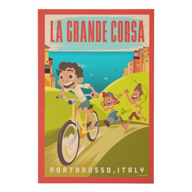 Luca | La Grande Corsa Illustration Faux Canvas Print (Front)