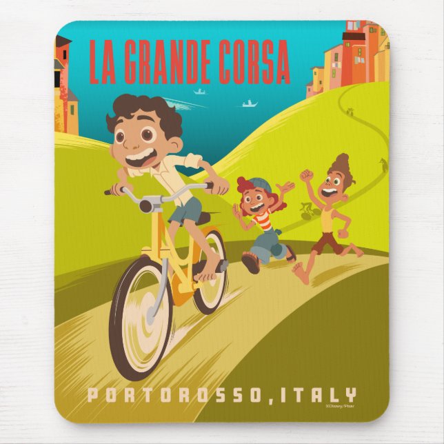 Luca | La Grande Corsa Illustration Mouse Pad (Front)
