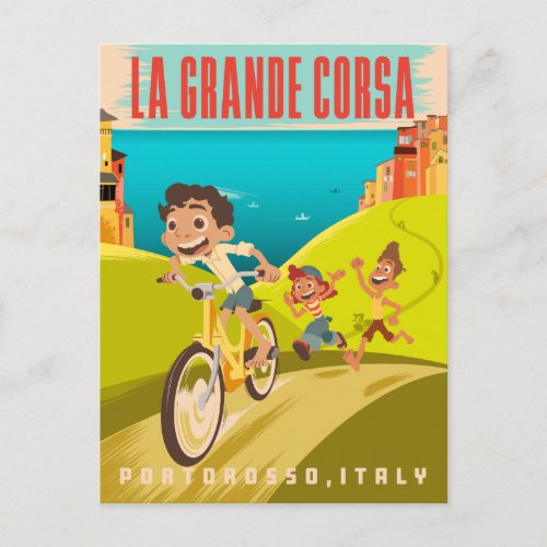 Luca  La Grande Corsa Illustration Postcard