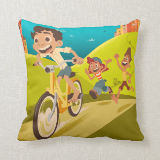 Luca | La Grande Corsa Illustration Throw Pillow