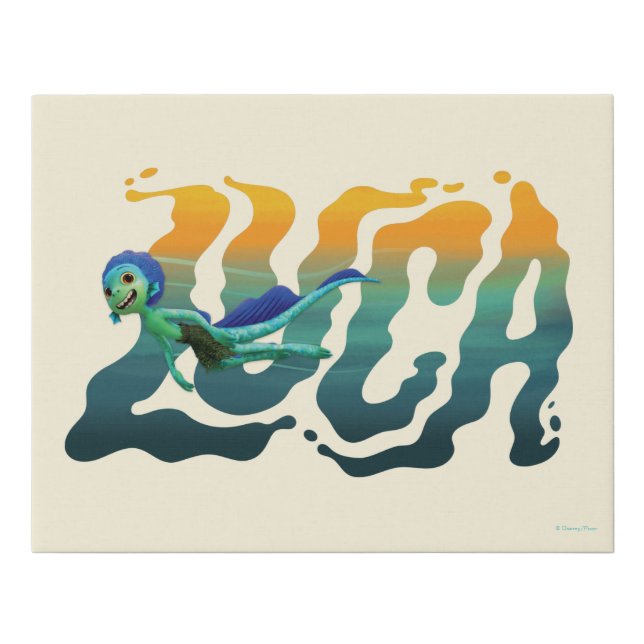 Luca | Luca Swimming Faux Canvas Print (Front)