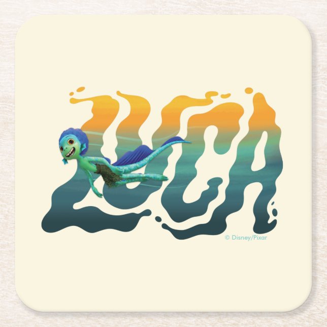 Luca | Luca Swimming Square Paper Coaster (Front)