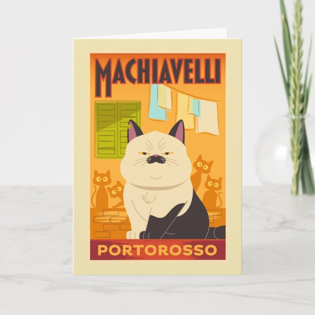 Luca | Machiavelli Cat Illustration Card (Front)