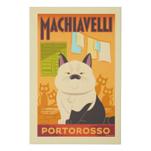 Luca   Machiavelli Cat Illustration Faux Canvas Print