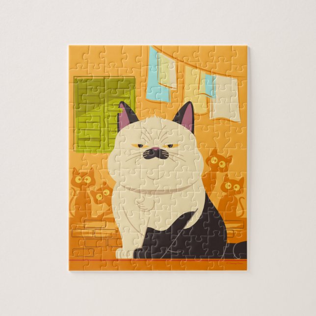 Luca | Machiavelli Cat Illustration Jigsaw Puzzle (Vertical)