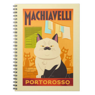 Luca   Machiavelli Cat Illustration Notebook