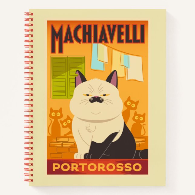 Luca | Machiavelli Cat Illustration Notebook (Front)