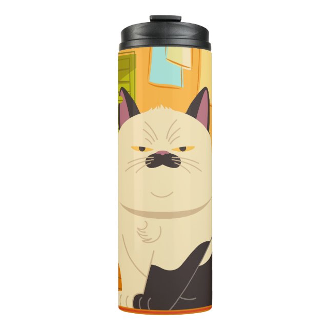 Luca | Machiavelli Cat Illustration Thermal Tumbler (Front)