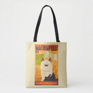 Luca   Machiavelli Cat Illustration Tote Bag