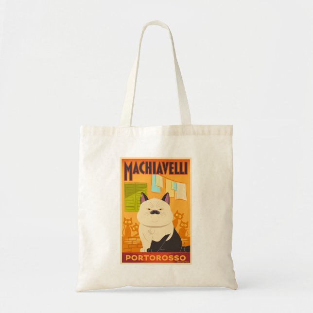 Luca | Machiavelli Cat Illustration Tote Bag (Front)