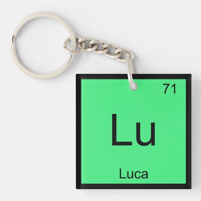 Luca  Name Chemistry Element Periodic Table Keychain (Front)