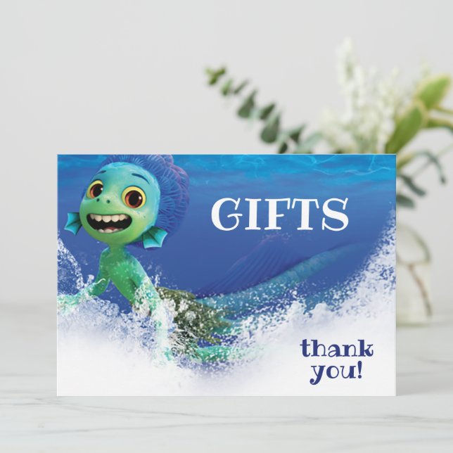 Luca Pool Swim Party Birthday  Note Card (Standing Front)