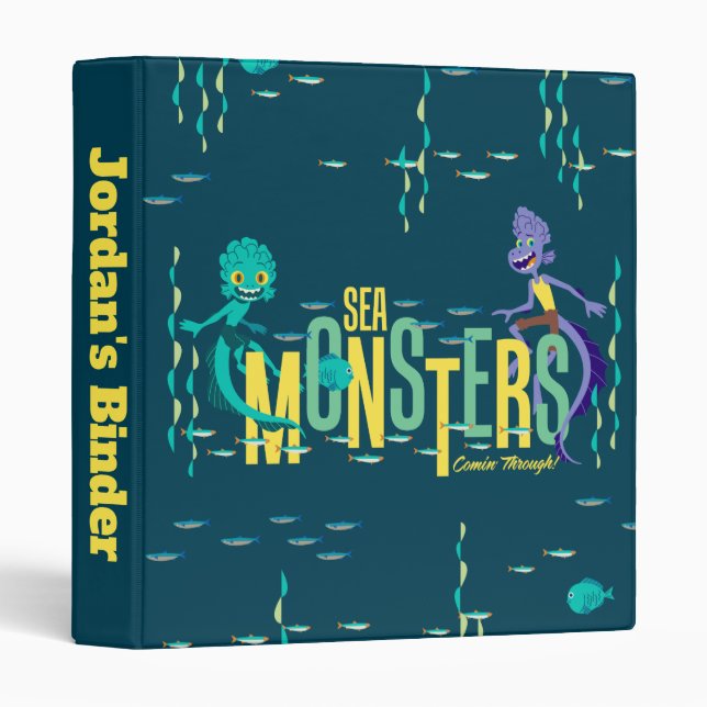 Luca | Sea Monsters Comin' Through! 3 Ring Binder (Front/Spine)