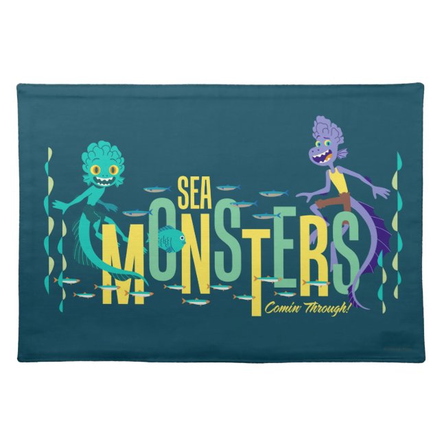 Luca | Sea Monsters Comin' Through! Cloth Placemat (Front)
