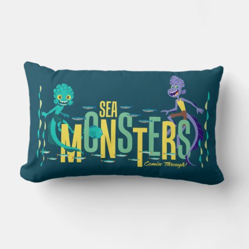 Luca  Sea Monsters Comin Through Lumbar Pillow