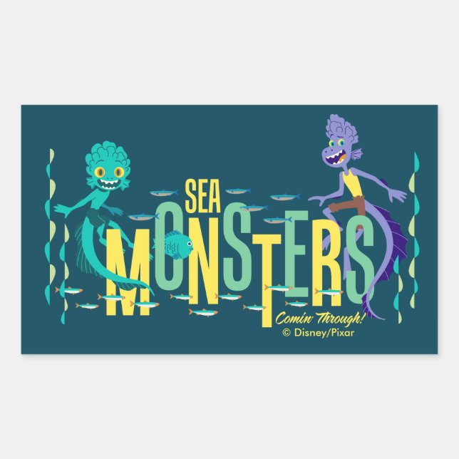 Luca | Sea Monsters Comin' Through! Rectangular Sticker (Front)