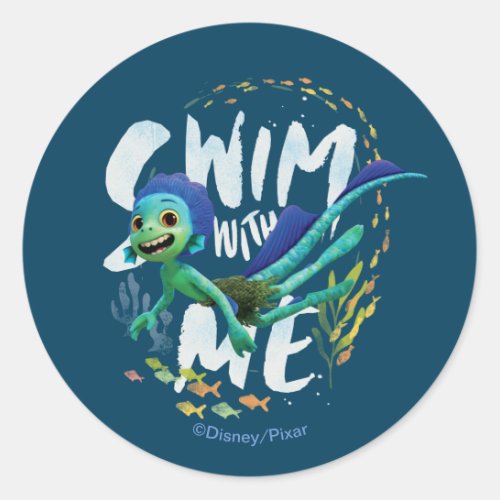 Luca  Swim With Me Classic Round Sticker