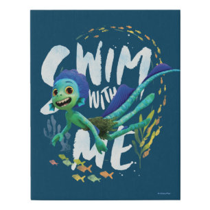 Luca   Swim With Me Faux Canvas Print