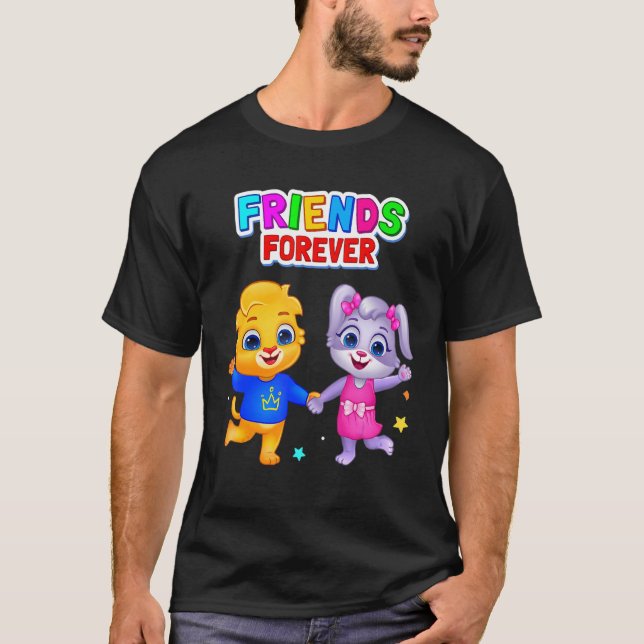 Lucas and Ruby Boys Girls Always Best Friends Fore T-Shirt (Front)