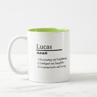 Lucas, Boy Personalized Name Definition Two-Tone Coffee Mug