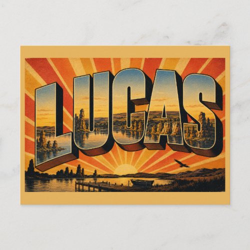 Lucas Kansas Crystal Lake Sandstone Prairie Art Postcard