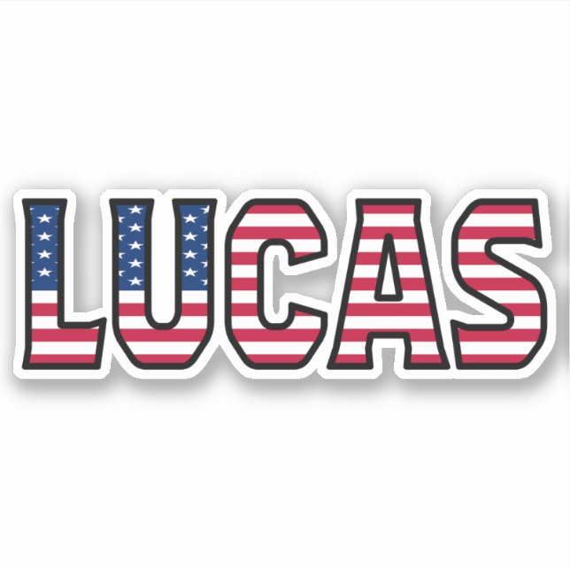 Lucas Name First Name USA Sticker Stickerset (Front)