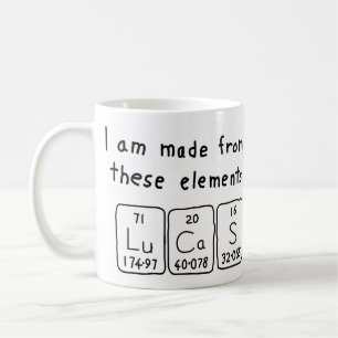 Lucas periodic table name mug