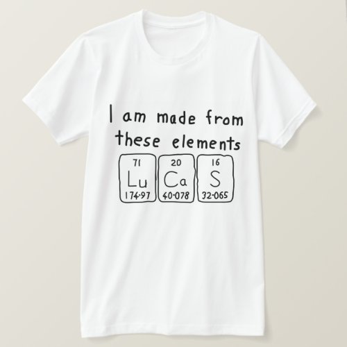 Lucas periodic table name shirt