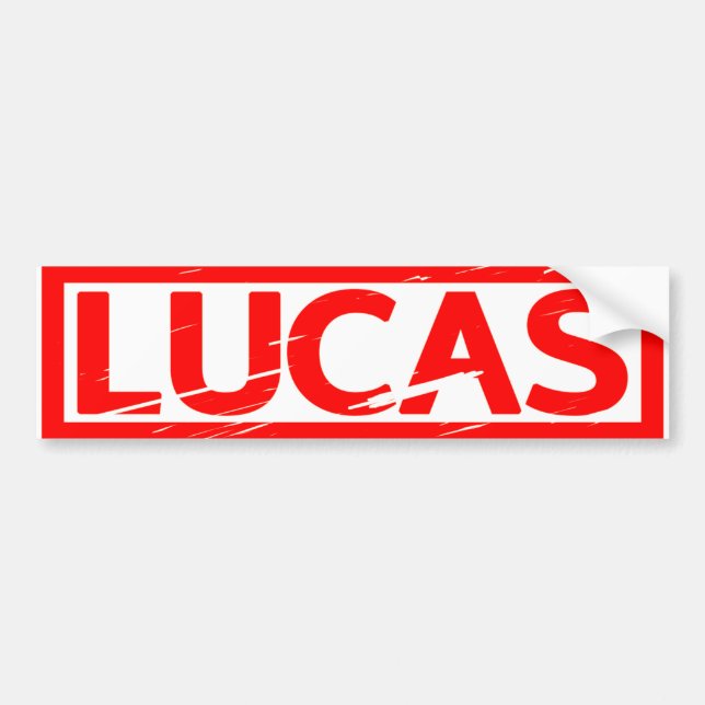Lucas Stamp Bumper Sticker (Front)