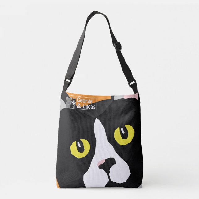 Lucas the cat abstract pop art design bag (Back)