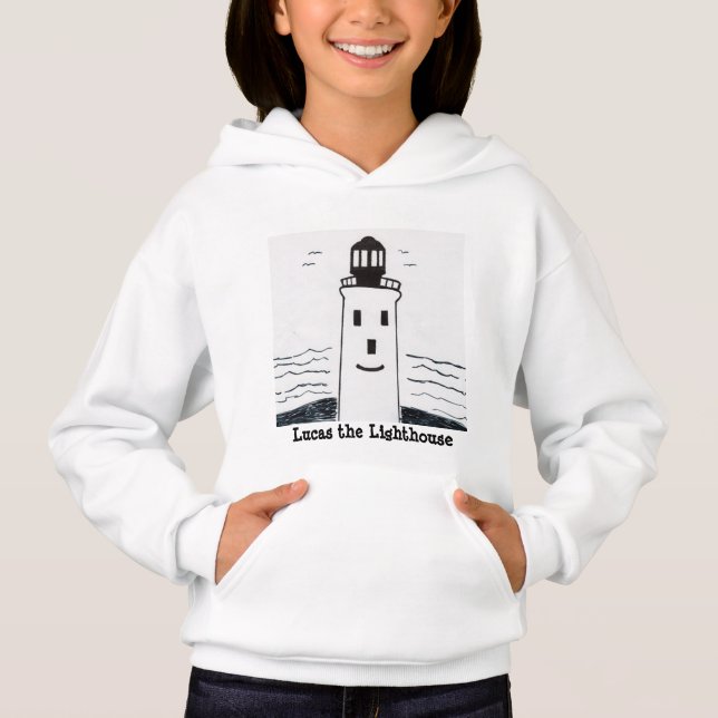 "Lucas the Lighthouse" Hoodie for Girls and Boys (Front)
