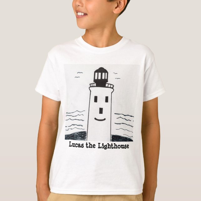 Lucas the Lighthouse t-shirt for Boys and Girls (Front)