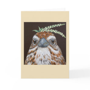 Lucas the song sparrow card