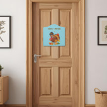 Lucas's Room Turkey Sign | Personalized Door Decor